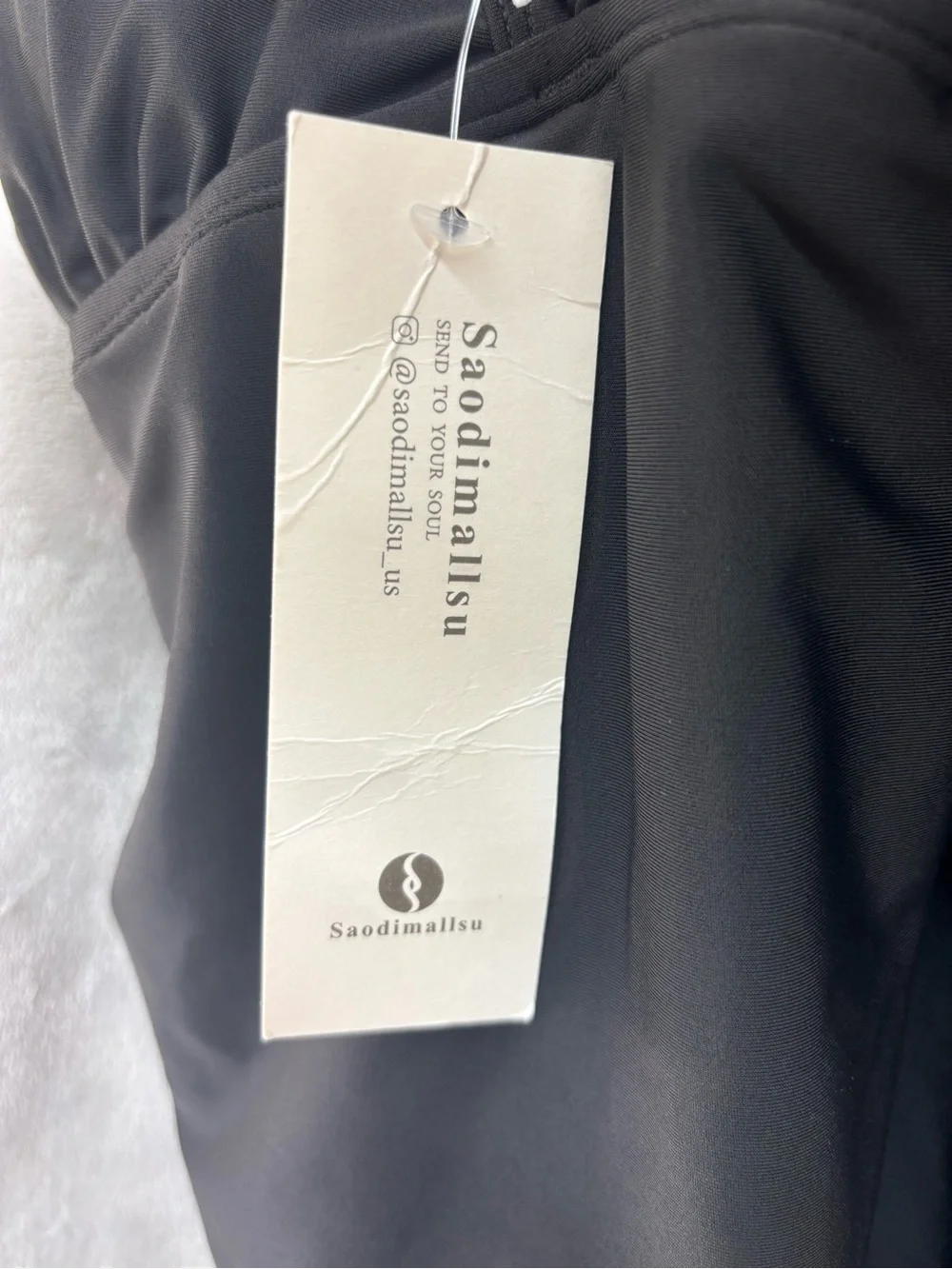 Black V-Neck Swim Tankini with Contrast Trim